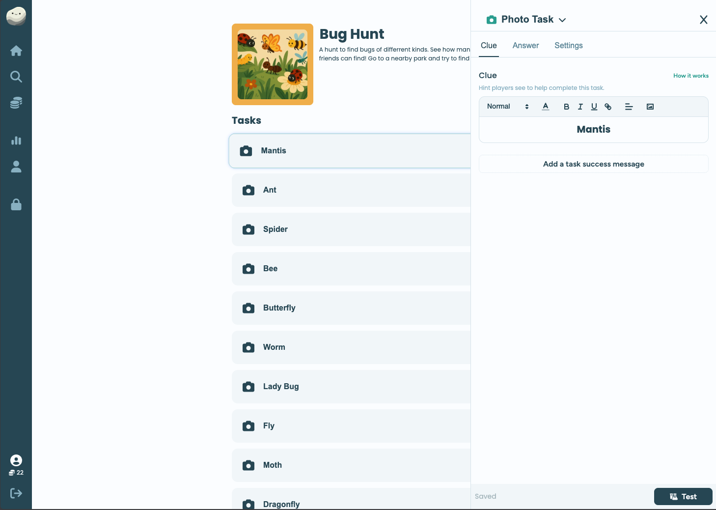 seeker hunts scavenger hunt editor